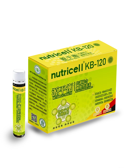 KB-120 Metabolic Health product box and single-serve bottle